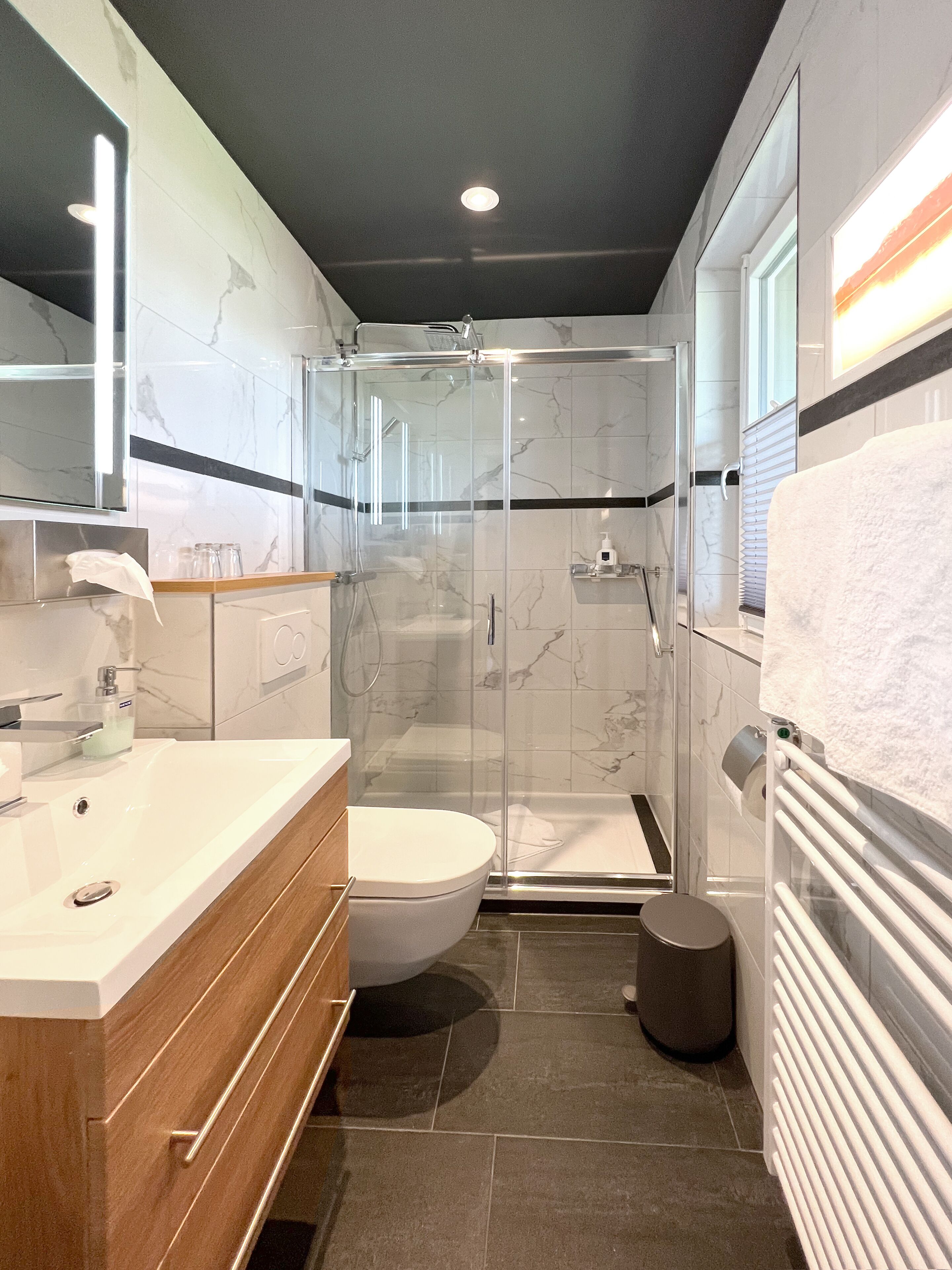 classic double room, balcony | bathroom | shower, hair dryer, towels, soap