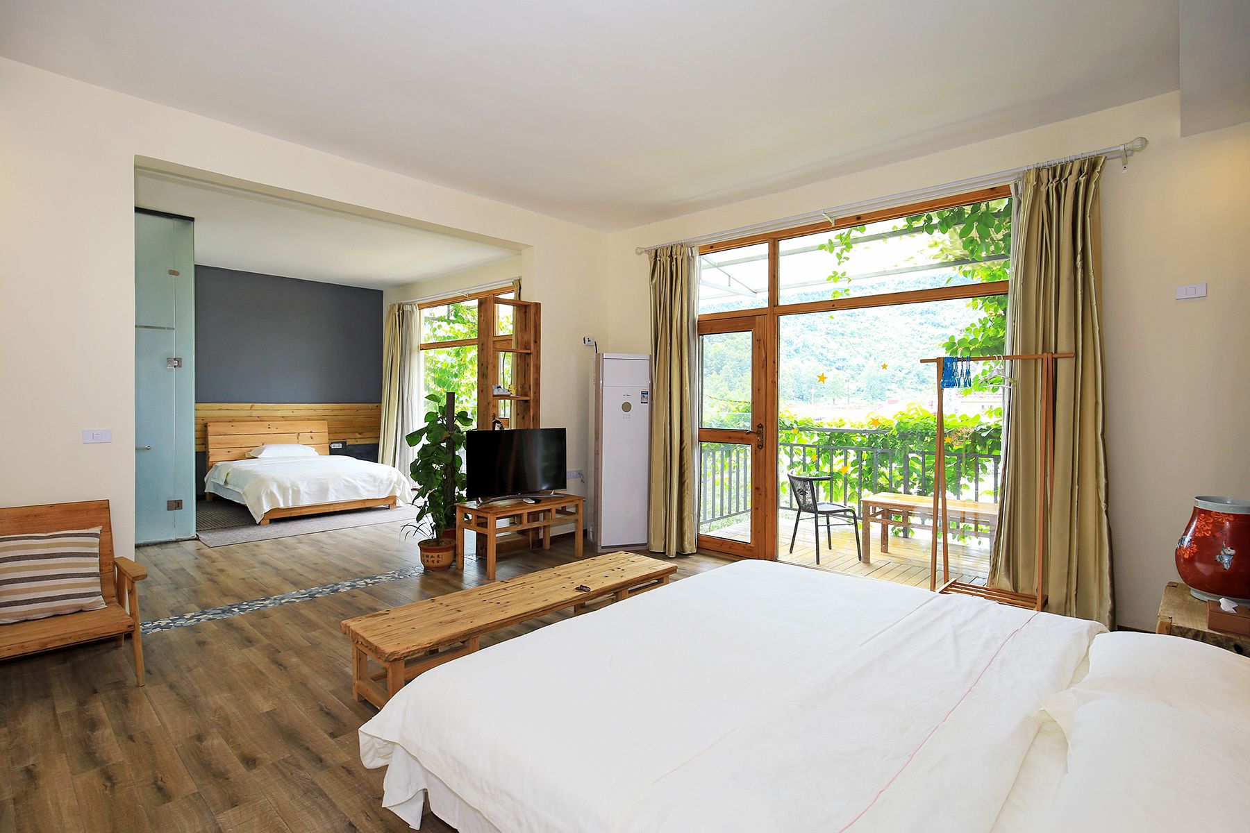 Desk, blackout curtains, iron/ironing board, free WiFi