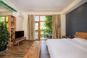 Desk, blackout curtains, iron/ironing board, free WiFi