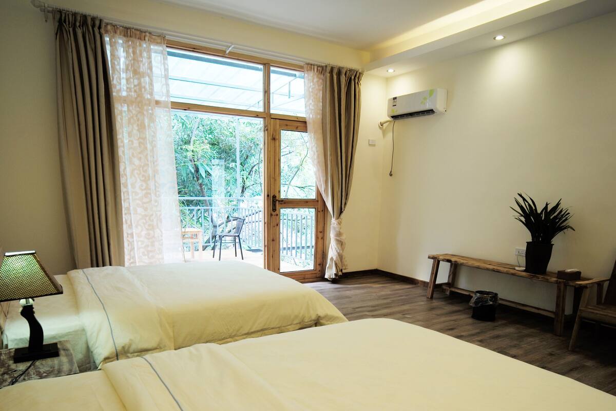 Desk, blackout curtains, iron/ironing board, free WiFi