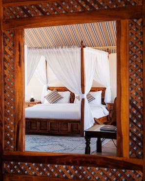 Luxury Pool Tent | Premium bedding, pillow-top beds, minibar, desk