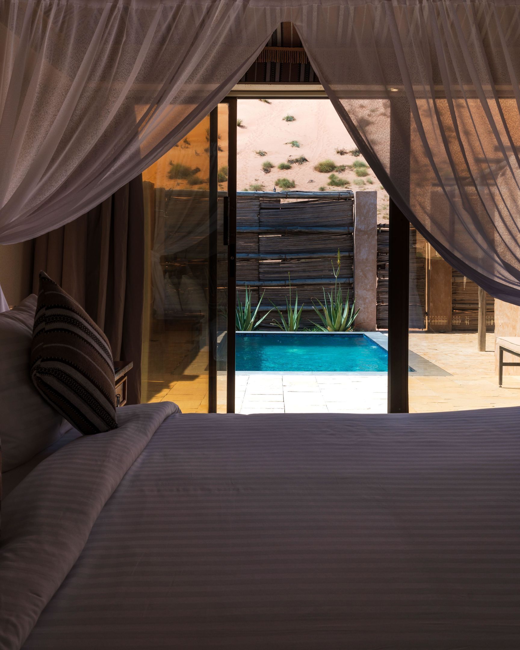 Luxury Pool Tent | Premium bedding, pillowtop beds, minibar, desk