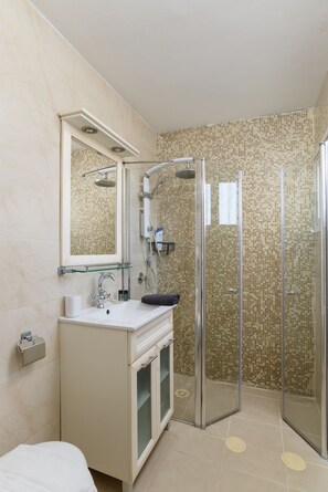 Apartment, 2 Bedrooms, Terrace, Sea View | Bathroom | Shower, free toiletries, hair dryer, towels - Penthouse with Panoramic View by FeelHome (Tel Aviv)