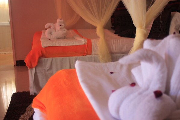 Chambre avec lits jumeaux | Accès au Wi-Fi (inclus), literie fournie