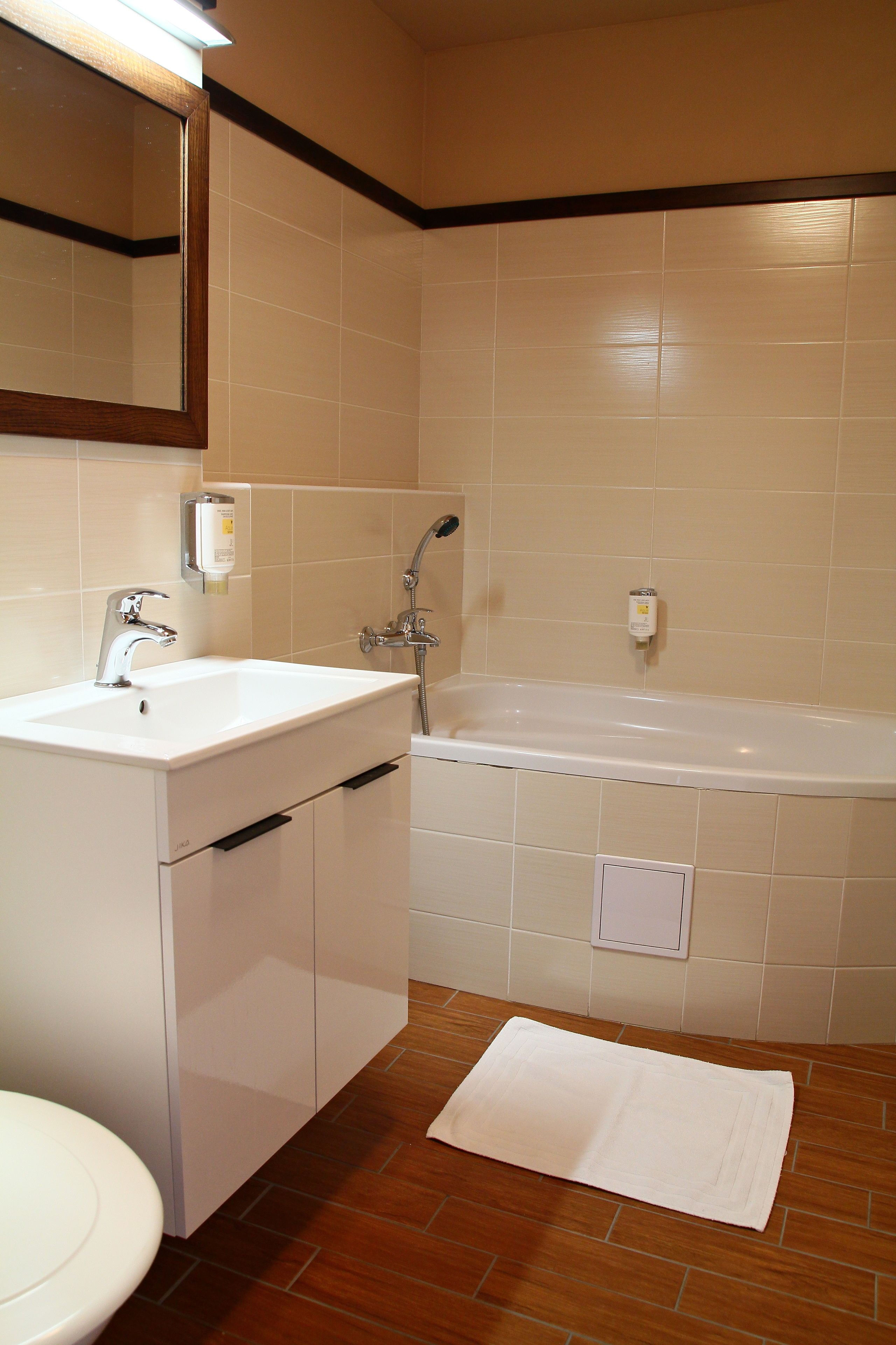 free toiletries, hair dryer, towels