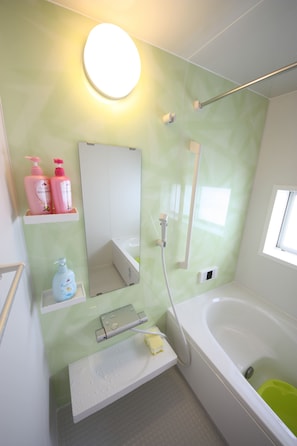 Family Villa, 4 Bedrooms | Bathroom | Combined shower/bathtub, free toiletries, hair dryer, slippers - THE FEEL ONNA Villa I -Umi- (Onna)