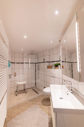Comfort Studio Suite, 1 King Bed, Ground Floor (2) | Bathroom | Hair dryer - Ferienwohnung Kruppa (Ploen)