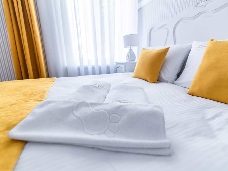 Blackout curtains, iron/ironing board, free WiFi, bed sheets