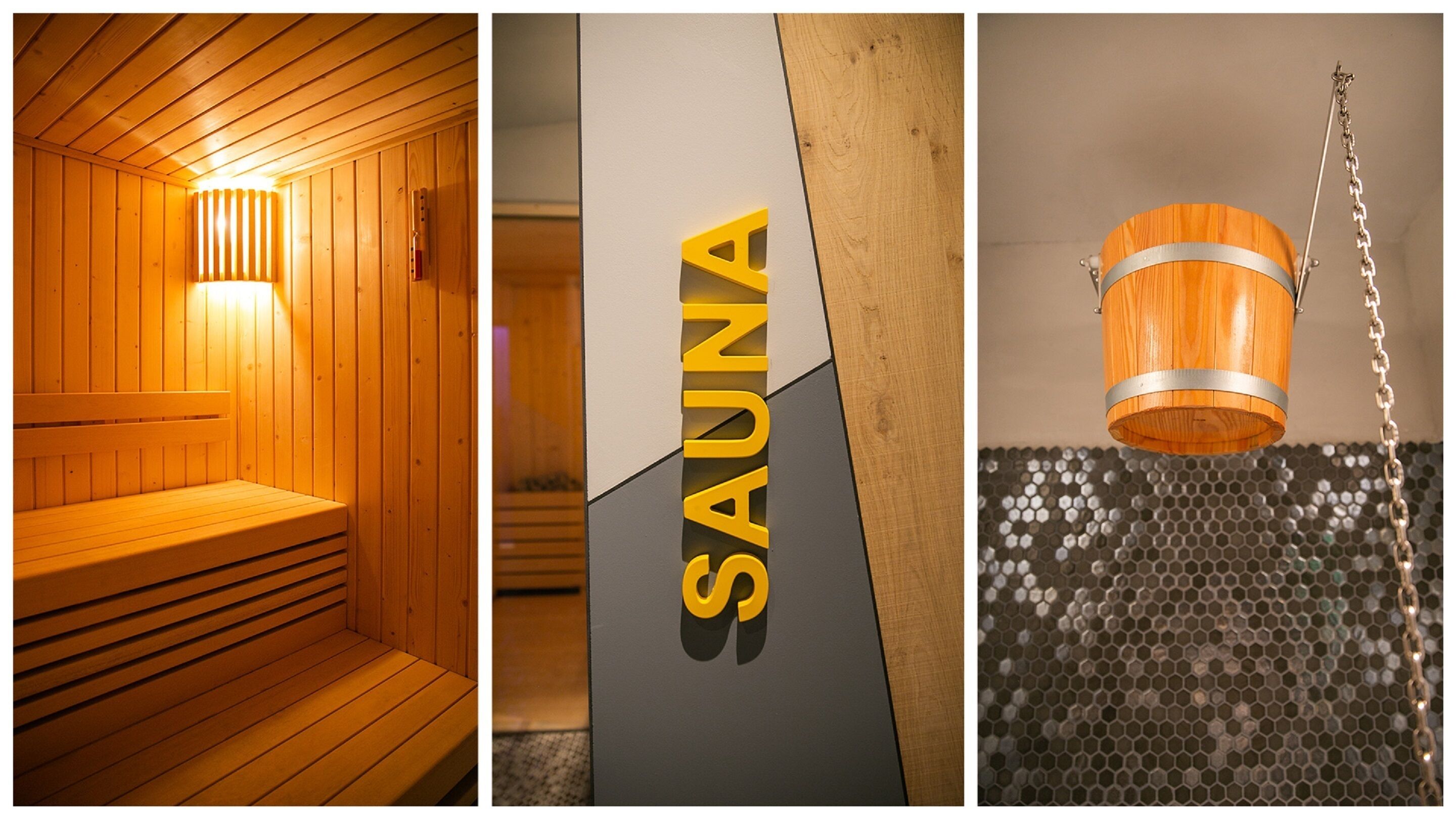 Sauna, steam room, deep-tissue massages, massages
