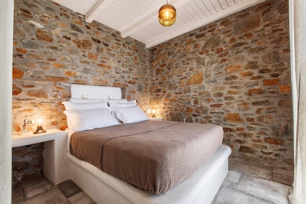 Maison, 2 chambres, vue sur la mer (Iridanos) | 1 chambre, literie de qualité, minibar, coffre-fort