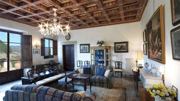 Télévision, cheminée, lecteur de DVD