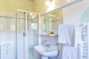 Bathtub, hair dryer, bidet