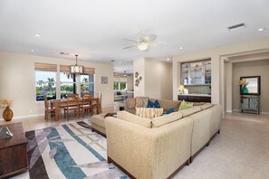 TV, DVD player, books