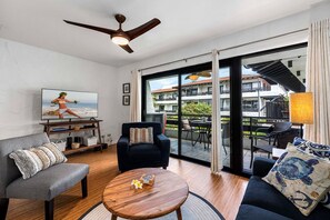 TV, DVD player, books