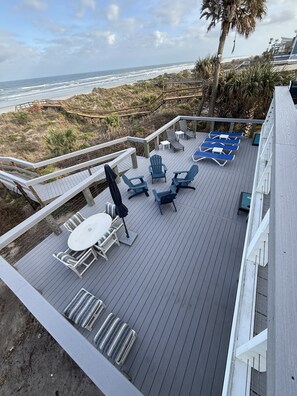 Terrace/patio - Dune Heights, Ocean Front, Sleeps 10, 4 Bedroom, WiFi, Flat Screens (St Augustine)