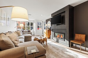 TV, fireplace - Luxury Ski-In/Ski-Out Condo at Town Lift and Main (Park City)