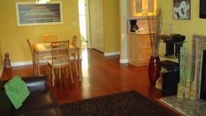 TV, fireplace, DVD player