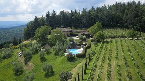 Pool - Private Villa with sauna, WIFI, A/C, hot tub, private pool, TV, patio, pets allowed, panoramic view (Grezzano)