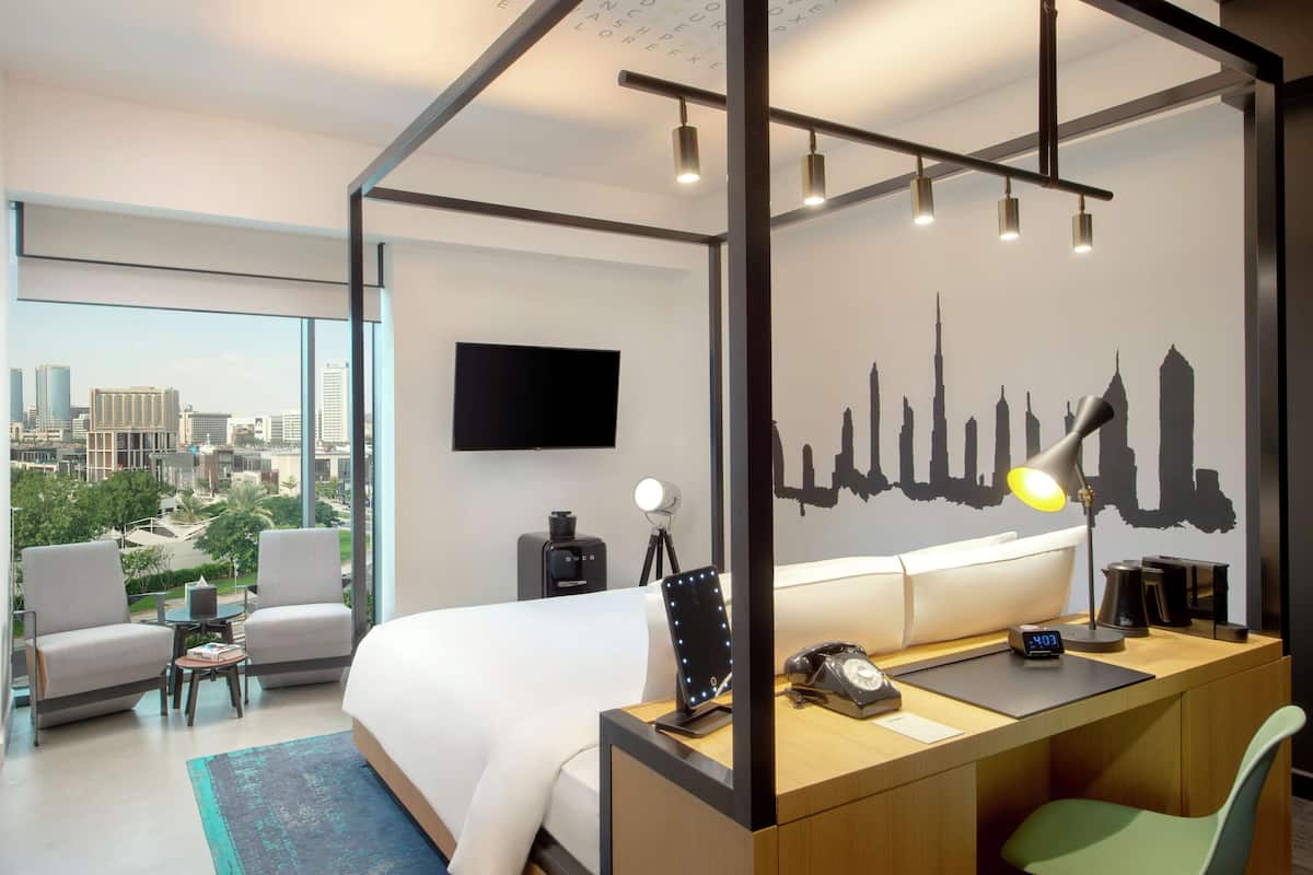 Chambre, 1 trĂšs grand lit, vue ville | Vue sur la ville