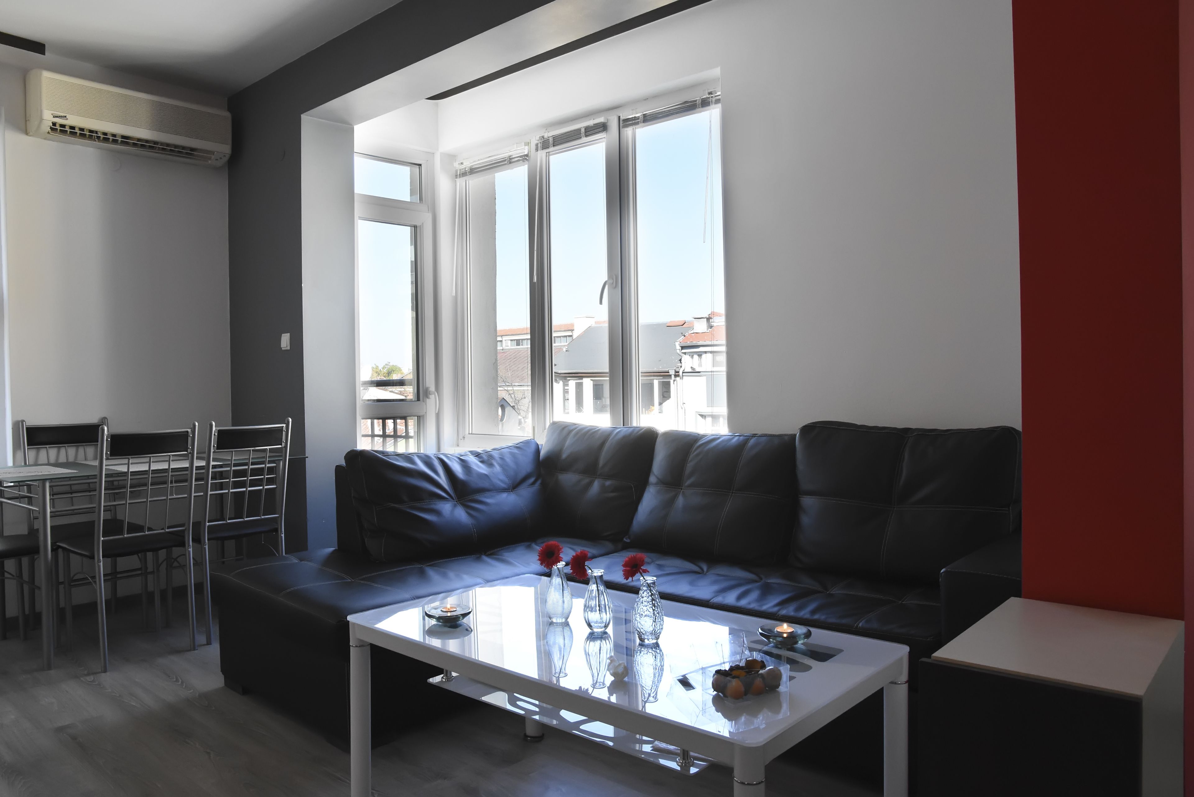 Design-Penthouse, Balkon, Stadtblick | Wohnbereich