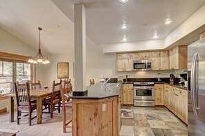 Fridge, oven, dishwasher, coffee/tea maker