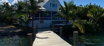 Hope Town harbor period home with lighthouse view