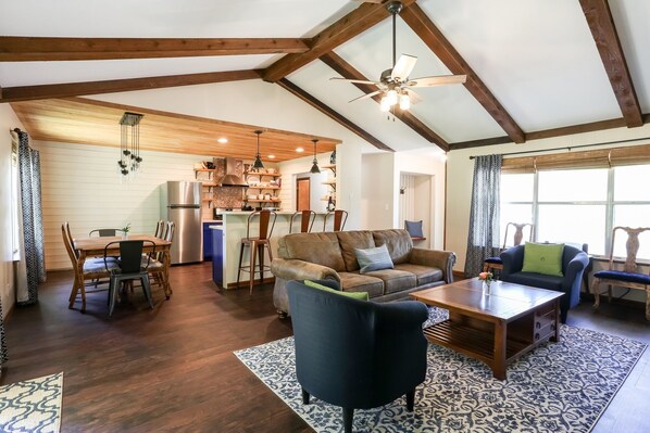 Flat-screen TV, DVD player