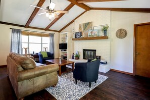 Flat-screen TV, DVD player