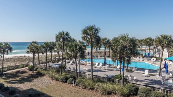 A heated pool - L@@k Incredible Deals Panama City Beach - C202 Low Floor, Spectacular view of Gulf, Sunset & pool (Panama City)
