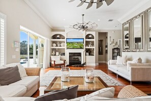 TV, fireplace, video games, Netflix