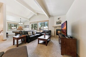 Fernseher, Kamin, DVD-Player