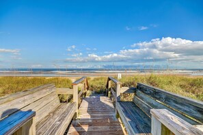 Walk along the boardwalk to the ocean's edge, where the sound of waves meets the shore.