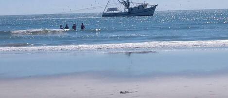 Beach nearby, sun loungers