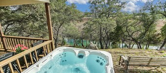 Beautiful views and the Crystal Clear waters of the Blanco River await you!