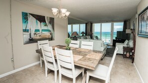 Dining - B501-Two Balconies-Gulf front- 3 pools- New Pickle ball Court-Private Parking space. (Panama City)