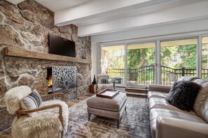 TV, fireplace - 2 BR Next to Eagle River in the Heart of Vail by RedAwning - Save 20% on 7+ Nights! (Vail)