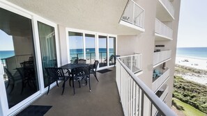 Outdoor dining - E604 Amazing Gulf View, 3 Pools, 2 FREE Beach Chairs! (Panama City Beach)