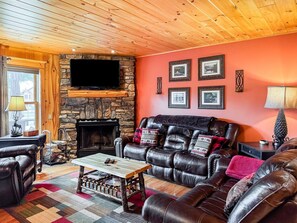 Fireplace, table football, ping pong
