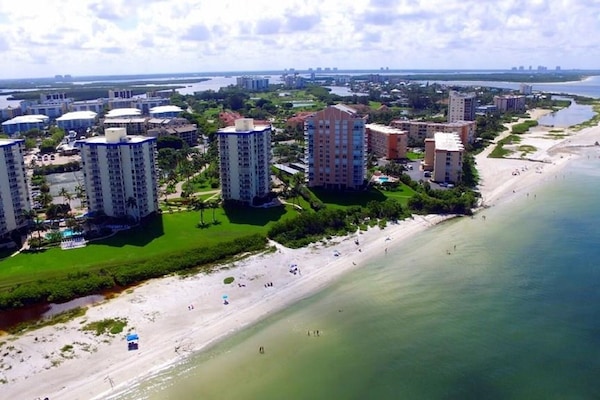 Aerial photo of our beach.