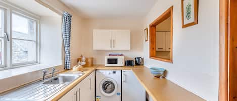 Fridge, microwave, oven, toaster