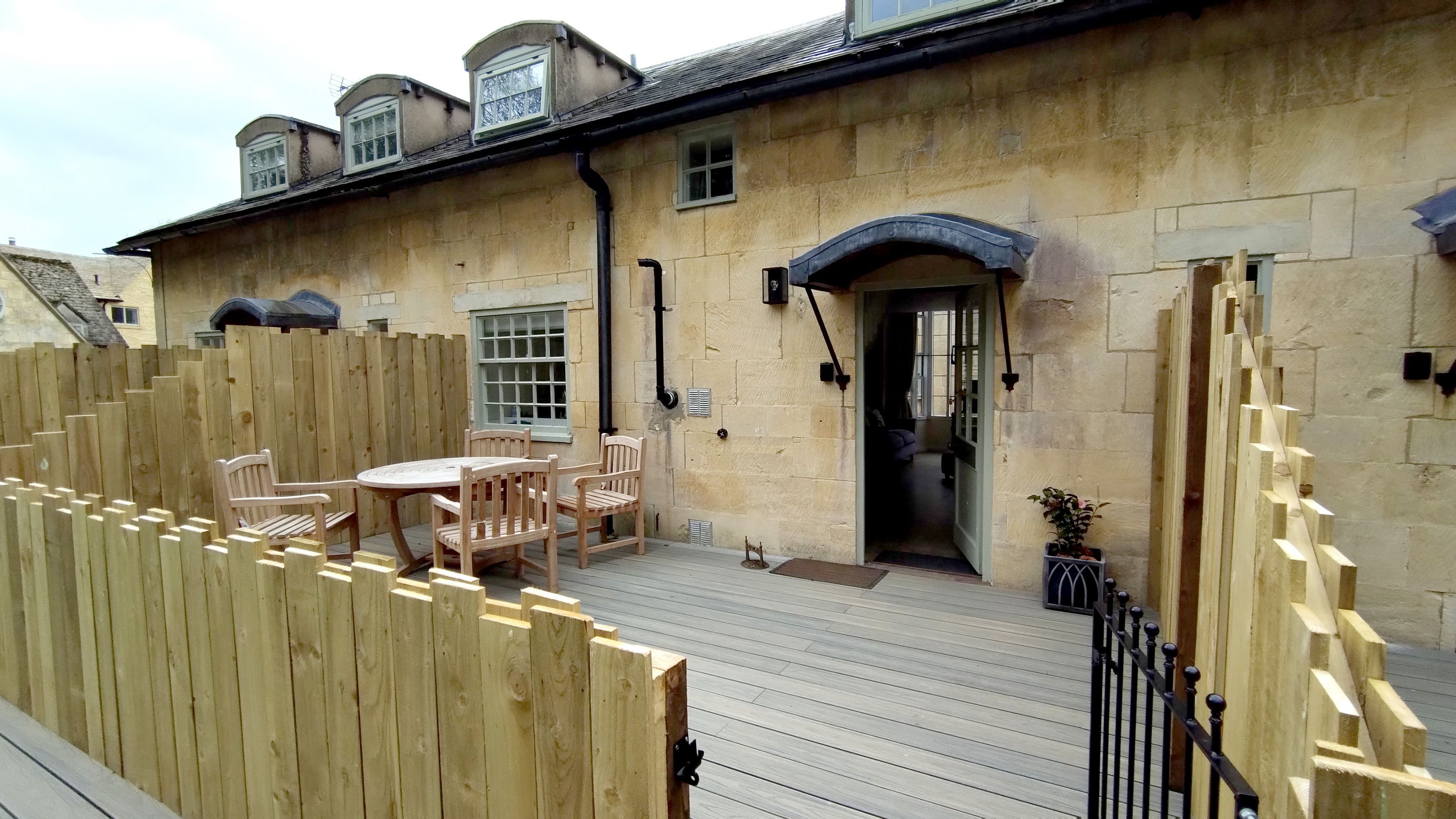 Decking area, Charles I at Sudeley Castle, Bolthole Retreats