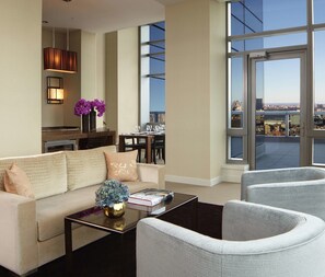 Penthouse, 2 Bedrooms | Bathroom | Separate tub and shower, deep soaking tub, free toiletries, hair dryer