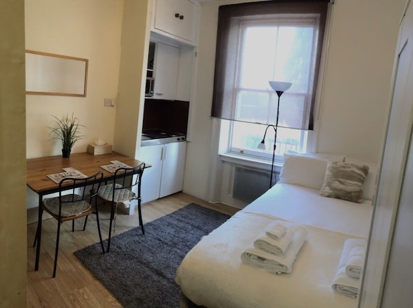 City Studio, 1 Double Bed, City View | 2 bedrooms, premium bedding, desk, laptop workspace