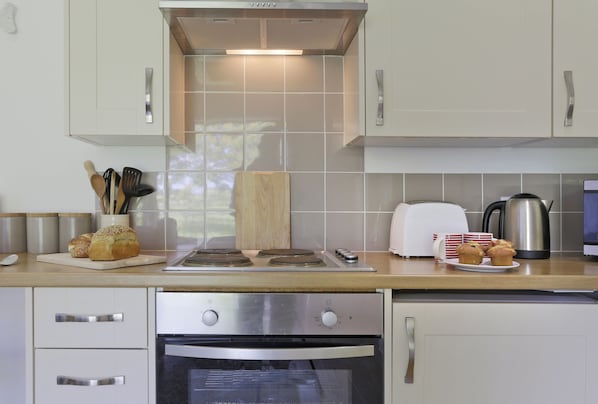 Fridge, microwave, oven, toaster
