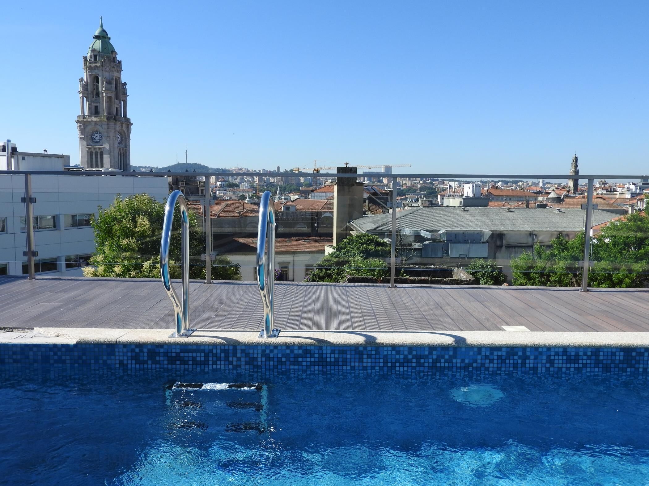 A rooftop pool