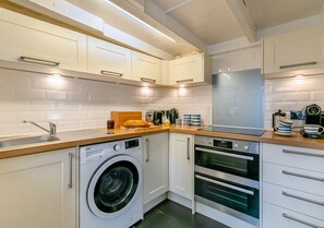 Fridge, microwave, oven, highchair