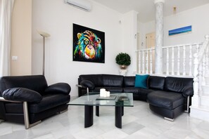 TV, fireplace, video-game console, DVD player