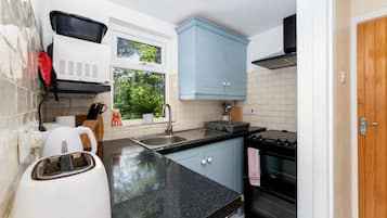 Fridge, microwave, oven, toaster