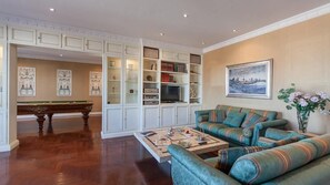 TV, DVD player, stereo