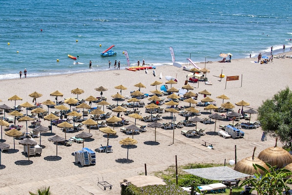 Sun loungers, beach towels